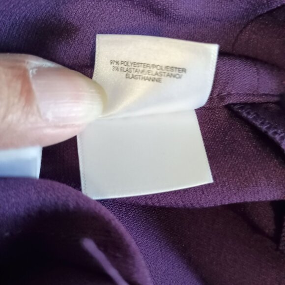 Black Label by Evan Picone Dress Pants Sz 10 Eggplant Cotton Spandex Blend - Picture 5 of 7